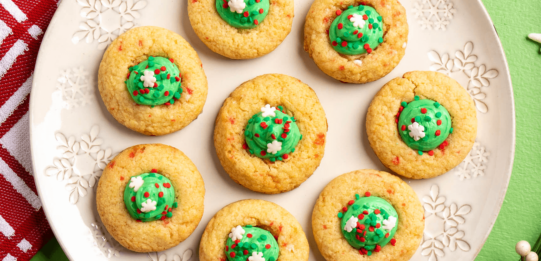 candy cane thumbprint cookies